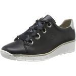 Reduzierte Marineblaue Business Rieker Derby Schuhe mit Schnürsenkel aus Leder für Damen Größe 40 