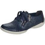Reduzierte Blaue Rieker Low Sneaker in Normalweite aus Leder wasserfest für Damen Größe 36 