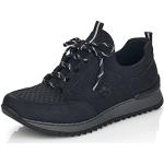 Schwarze Rieker Slip-on Sneaker ohne Verschluss in Normalweite aus Kunstleder atmungsaktiv für Damen Größe 38 