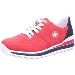 Rote Rieker Pacific Slip-on Sneaker ohne Verschluss in Normalweite mit herausnehmbarem Fußbett für Damen Größe 40 für den für den Sommer 