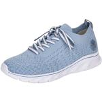 Reduzierte Blaue Rieker Low Sneaker mit Schnürsenkel in Normalweite aus Textil mit herausnehmbarem Fußbett für Damen Größe 41 