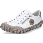 Weiße Rieker Low Sneaker mit Schnürsenkel in Normalweite aus Glattleder für Damen Größe 40 