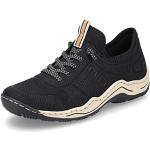 Schwarze Rieker L0563 Low Sneaker in Breitweite aus Textil mit herausnehmbarem Fußbett für Damen Größe 36 