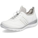 Reduzierte Weiße Rieker Low Sneaker mit Schnürsenkel in Normalweite aus Textil für Damen Größe 40 