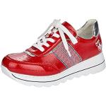 Rote Rieker Low Sneaker mit Schnürsenkel in Breitweite für Damen Größe 40 