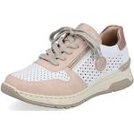 Reduzierte Weiße Rieker Low Sneaker mit Schnürsenkel in Breitweite aus Textil mit herausnehmbarem Fußbett für Damen Größe 40 