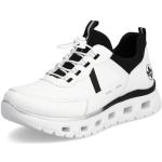 Weiße Rieker Low Sneaker mit Schnürsenkel in Komfortweite aus Textil für Damen Größe 36 