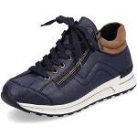Blaue Rieker Low Sneaker mit Reißverschluss in Breitweite aus Textil mit herausnehmbarem Fußbett für Damen Größe 38 