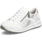 Weiße Rieker Low Sneaker mit Reißverschluss in Breitweite aus Textil für Damen Größe 43 