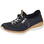 Reduzierte Blaue Rieker Low Sneaker mit Schnürsenkel in Breitweite aus Textil für Damen Größe 41 