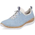 Reduzierte Blaue Rieker Low Sneaker in Normalweite mit herausnehmbarem Fußbett für Damen Größe 38 