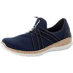 Reduzierte Blaue Rieker Low Sneaker in Breitweite aus Textil für Damen Größe 36 