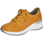 Gelbe Rieker Low Sneaker mit Schnürsenkel in Normalweite aus Leder für Damen Größe 40 