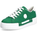 Grüne Rieker Low Sneaker mit Schnürsenkel in Breitweite aus Textil für Damen Größe 40 