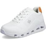 Weiße Rieker Low Sneaker mit Schnürsenkel in Komfortweite aus Textil für Damen Größe 43 
