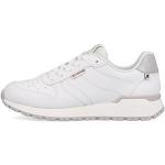 Weiße Rieker Low Sneaker mit Schnürsenkel in Breitweite aus Textil mit herausnehmbarem Fußbett für Damen Größe 36 