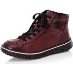 Reduzierte Rote Rieker Low Sneaker mit Reißverschluss in Normalweite aus Glattleder für Damen Größe 36 