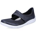 Blaue Rieker Low Sneaker mit Klettverschluss in Breitweite aus Textil mit herausnehmbarem Fußbett für Damen Größe 41 