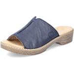 Blaue Rieker Damenclogs & Damenpantoletten ohne Verschluss in Schmalweite aus Textil Größe 40 für den für den Sommer 