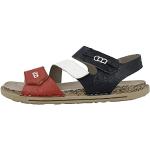 Reduzierte Rote Rieker Outdoor-Sandalen mit Klettverschluss aus Leder für Damen Größe 41 für den für den Sommer 