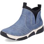 Blaue Rieker Slip-on Sneaker ohne Verschluss in Breitweite aus Glattleder für Damen Größe 38 