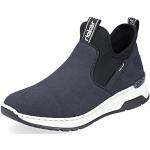 Reduzierte Blaue Rieker Slip-on Sneaker ohne Verschluss in Breitweite aus Textil mit herausnehmbarem Fußbett für Damen Größe 36 