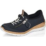 Blaue Rieker Low Sneaker mit Strass mit Schnürsenkel in Breitweite aus Textil für Damen Größe 37 