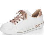 Reduzierte Weiße Rieker Low Sneaker mit Schnürsenkel in Breitweite aus Textil für Damen Größe 40 