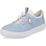 Blaue Rieker Low Sneaker mit Schnürsenkel in Normalweite aus Leder für Damen Größe 43 