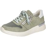 Reduzierte Grüne Rieker Low Sneaker mit Reißverschluss in Breitweite aus Textil mit herausnehmbarem Fußbett für Damen Größe 41 