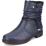 Reduzierte Blaue Rieker Ankle Boots & Klassische Stiefeletten mit Reißverschluss in Breitweite für Damen Größe 39 