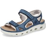 Reduzierte Blaue Rieker Outdoor-Sandalen mit Klettverschluss in Normalweite aus Kunstleder für Damen Größe 38 für den für den Sommer 
