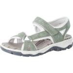 Mintgrüne Rieker Outdoor-Sandalen mit Klettverschluss in Breitweite aus Kunstleder leicht für Damen Größe 39 für den für den Sommer 