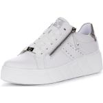 Weiße Rieker Evolution Low Sneaker mit Reißverschluss in Breitweite aus Glattleder für Damen Größe 43 