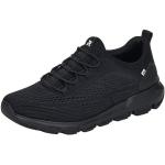 Reduzierte Schwarze Unifarbene Rieker Evolution Low Sneaker ohne Verschluss in Normalweite aus Gummi für Damen Größe 42 