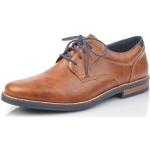 Reduzierte Braune Business Rieker Derby Schuhe mit Schnürsenkel in Breitweite aus Kunstleder für Herren Größe 42 