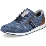 Blaue Rieker Low Sneaker mit Reißverschluss in Breitweite aus Textil für Herren Größe 41 