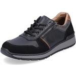 Reduzierte Schwarze Rieker Low Sneaker mit Schnürsenkel in Breitweite aus Textil wasserdicht für Herren Größe 43 für den für den Winter 