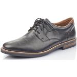 Reduzierte Schwarze Business Rieker Derby Schuhe mit Schnürsenkel in Breitweite aus Kunstleder für Herren Größe 46 
