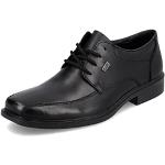 Reduzierte Schwarze Business Rieker Blockabsatz Derby Schuhe mit Schnürsenkel in Breitweite aus Glattleder für Herren Größe 43 