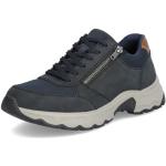 Blaue Rieker Low Sneaker mit Reißverschluss in Breitweite aus Glattleder für Herren Größe 47 