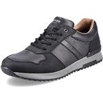 Reduzierte Schwarze Business Rieker Low Sneaker mit Schnürsenkel in Breitweite mit herausnehmbarem Fußbett für Herren Größe 42 