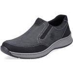 Reduzierte Graue Rieker Slip-on Sneaker in Breitweite aus Textil mit herausnehmbarem Fußbett für Herren Größe 44 