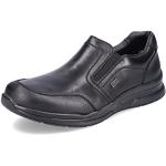 Reduzierte Schwarze Rieker Slip-on Sneaker in Breitweite aus Glattleder mit herausnehmbarem Fußbett für Herren Größe 47 