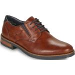Reduzierte Braune Business Rieker Derby Schuhe aus Leder für Herren Größe 46 mit Absatzhöhe bis 3cm 
