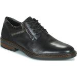 Reduzierte Schwarze Business Rieker Derby Schuhe aus Leder für Herren Größe 42 mit Absatzhöhe bis 3cm 