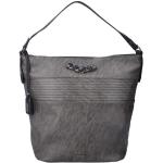 Graue Rieker Hobo Bags mit Reißverschluss aus Kunstleder für Damen 