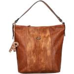 Braune Rieker Hobo Bags mit Reißverschluss aus Kunstleder für Damen 
