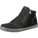 Reduzierte Schwarze Rieker Runde Blockabsatz Ankle Boots & Klassische Stiefeletten mit Reißverschluss aus Textil für Damen Größe 37 