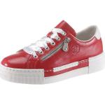 Rote Lack-Optik Rieker Low Sneaker in Normalweite aus Leder Leicht für Damen Größe 38 